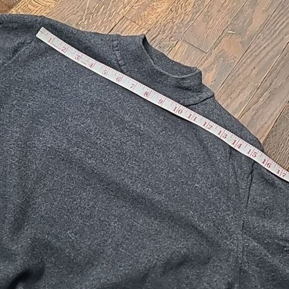 Nordstrom Mock Neck Dark Grey Merino Wool Sweater Size XL - Picture 8 of 11